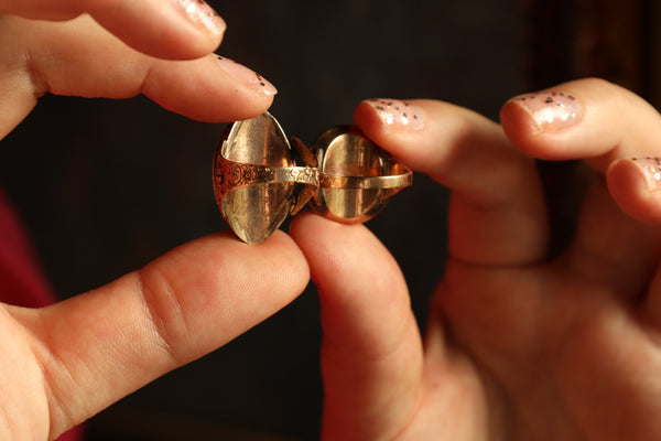 Antique Monogram Initial Ring, Georgian Enamel Ring, Memento Mori Jewelry