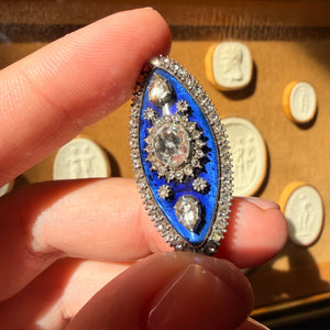 Antique Georgian Era Brooch with Rose Cut Diamonds