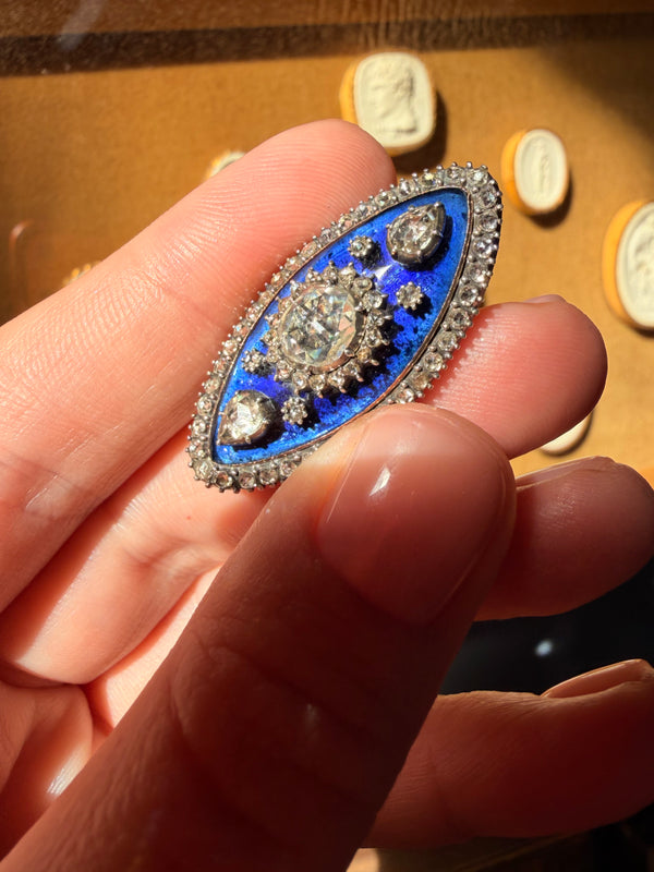 Antique Georgian Era Brooch with Rose Cut Diamonds