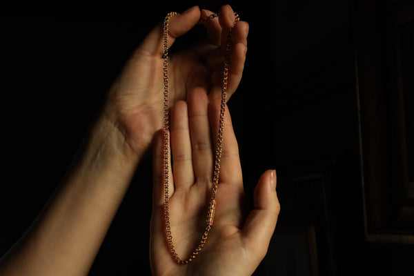 Antique Georgian Fancy Link Chain Necklace with Tube Lock