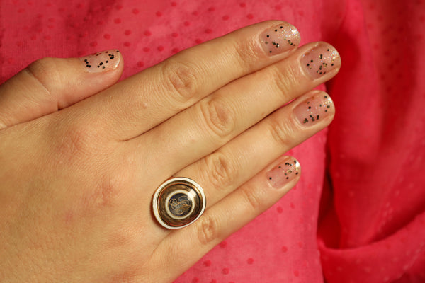 Antique Monogram Initial Ring, Georgian Enamel Ring, Memento Mori Jewelry