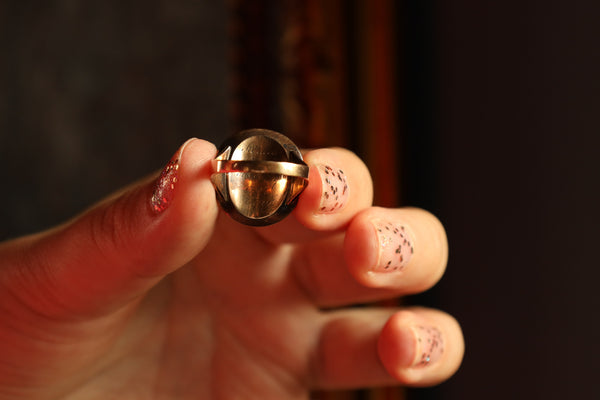 Antique Monogram Initial Ring, Georgian Enamel Ring, Memento Mori Jewelry