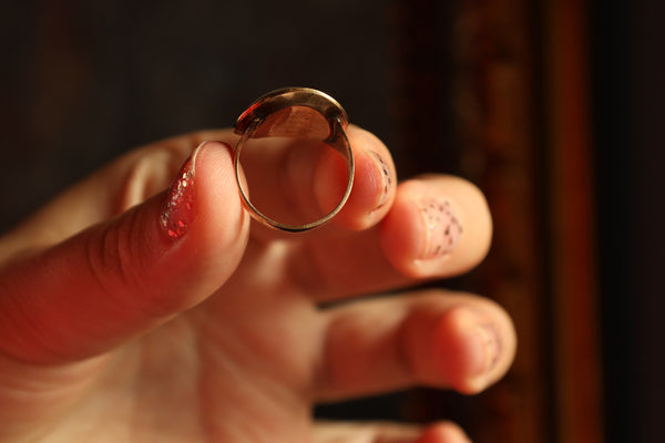 Antique Monogram Initial Ring, Georgian Enamel Ring, Memento Mori Jewelry
