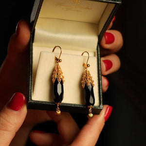 Antique Torpedo Earrings in Solid 14k Gold