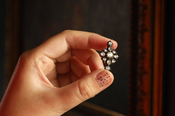 Antique Revival Diamond Flower Brooch