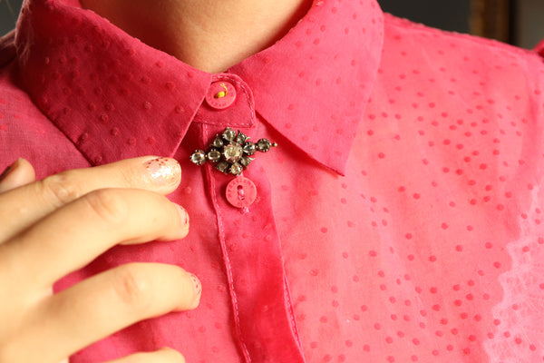 Antique Revival Diamond Flower Brooch