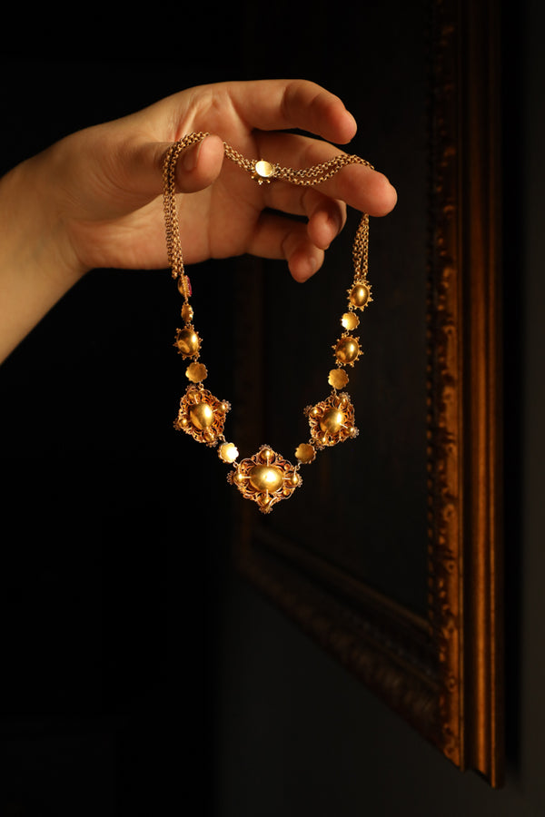 Antique French Imperial Topaz and Turquoise Necklace