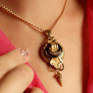 Antique Victorian Tassel Diamond Locket Pendant