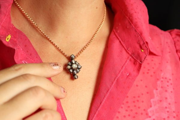 Antique Revival Diamond Flower Brooch