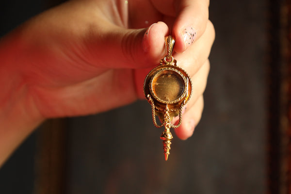 Antique Victorian Tassel Diamond Locket Pendant