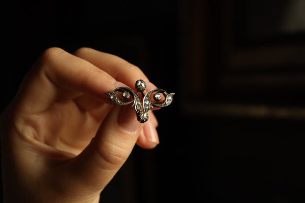 Art Nouveau Brooch with Rose Cut Diamonds