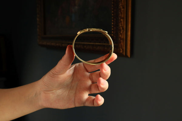 Belt Buckle Cuff Bracelet in Solid 14k Gold