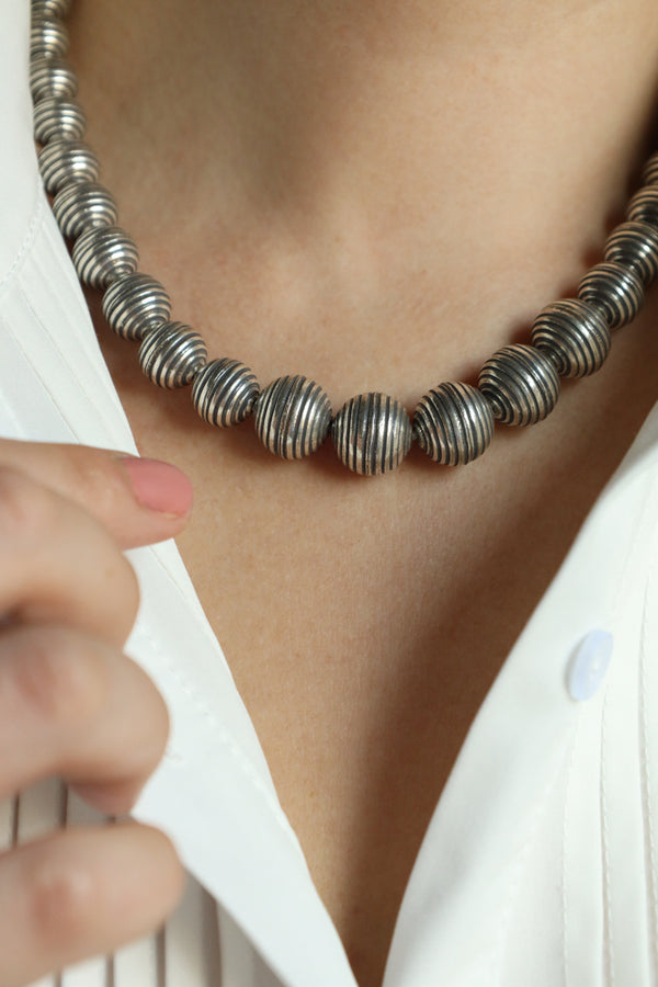 Oxidized Black Silver Necklace  - Modern Silver
