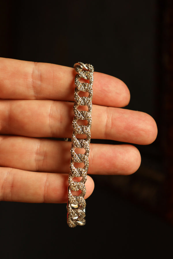 Flat Cuban Chain Link Bracelet - Modern Silver
