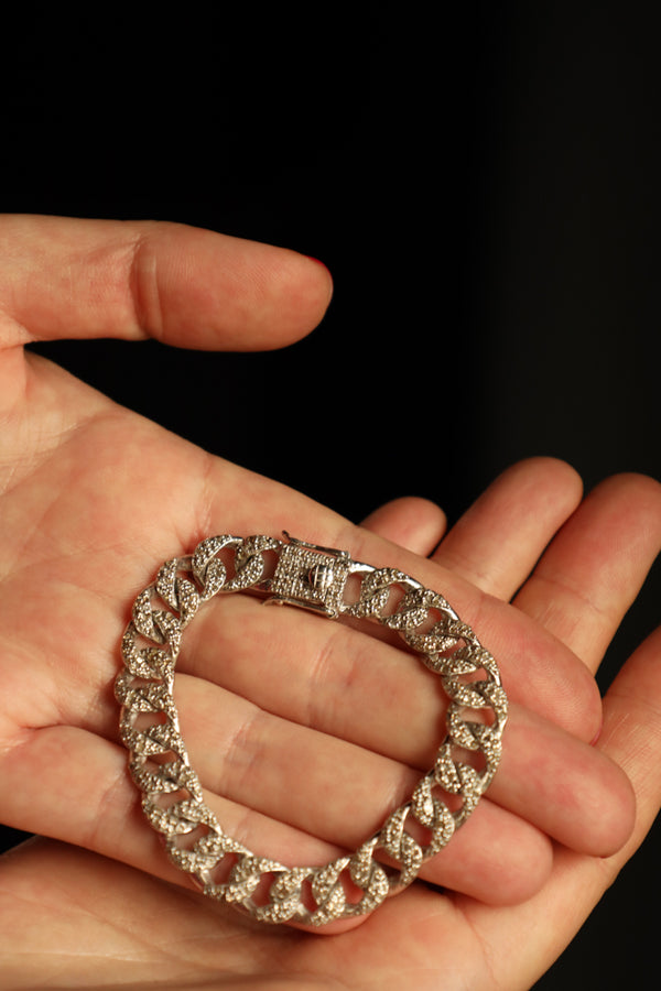 Flat Cuban Chain Link Bracelet - Modern Silver