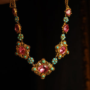 Antique French Imperial Topaz and Turquoise Necklace