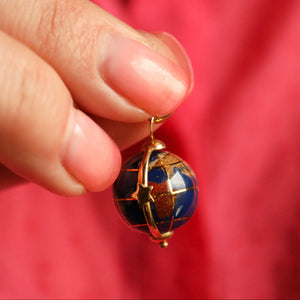 Globe Charm Pendant in Solid 18k Gold