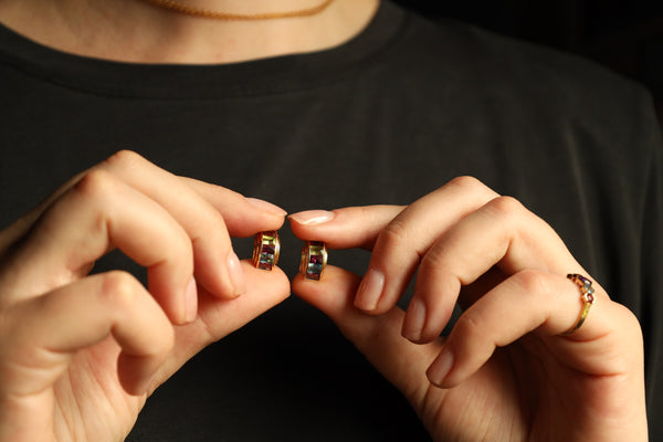 Mid Century Modern Gemstone Earrings by STERN