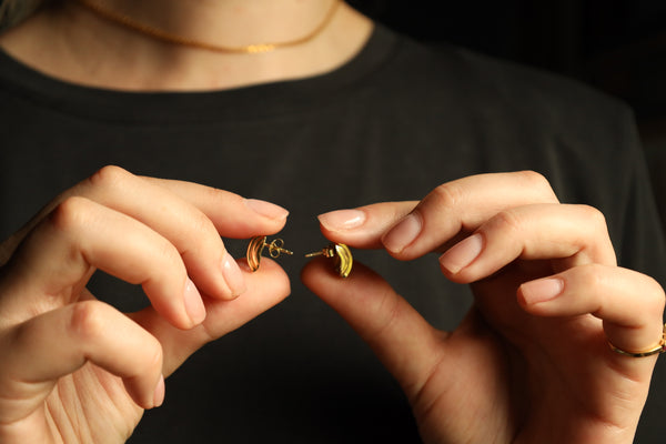 Mid Century Modern Gemstone Earrings by STERN