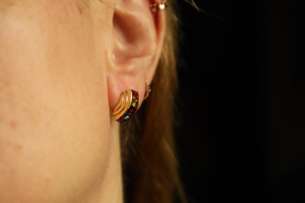 Mid Century Modern Gemstone Earrings by STERN