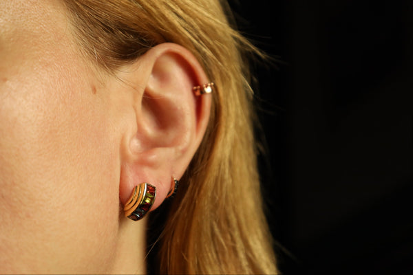 Mid Century Modern Gemstone Earrings by STERN