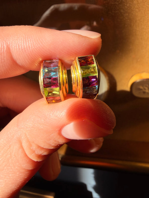 Mid Century Modern Gemstone Earrings by STERN