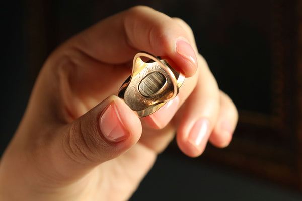 Antique British Urn Ring with Blue Enamel, 18th Century Jewelry
