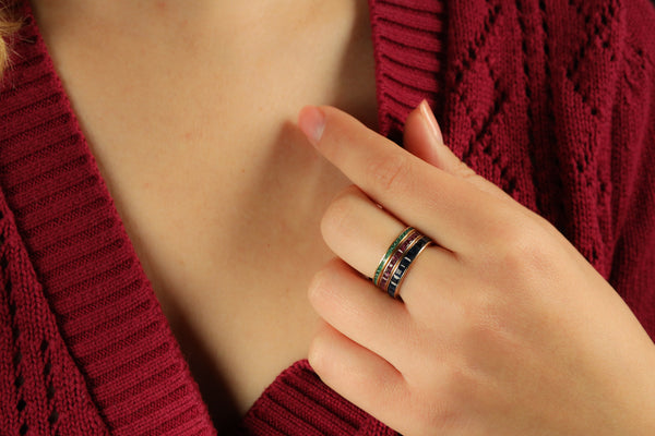 Natural Ruby Full Eternity Ring, Solid 14k Gold
