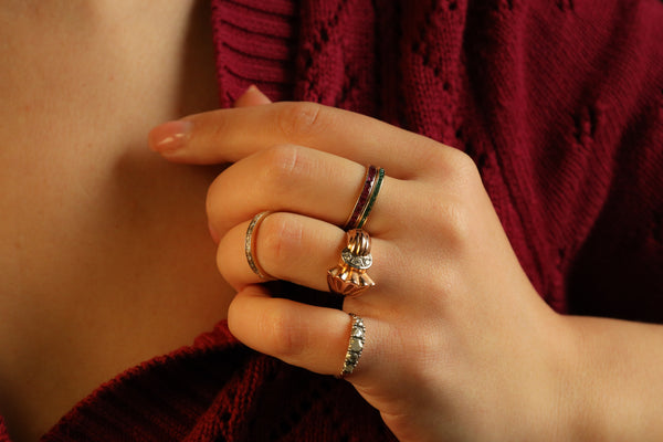 Natural Ruby Full Eternity Ring, Solid 14k Gold