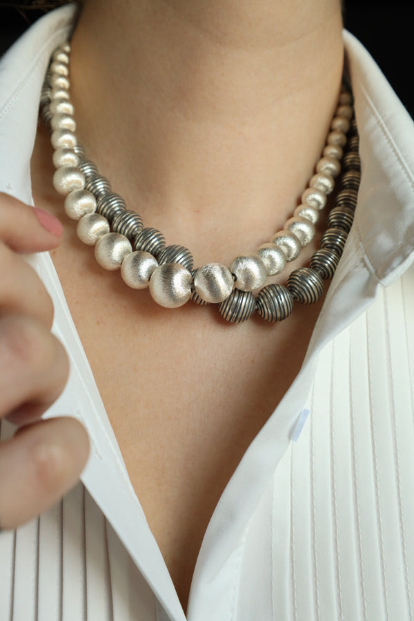 Oxidized Black Silver Necklace  - Modern Silver