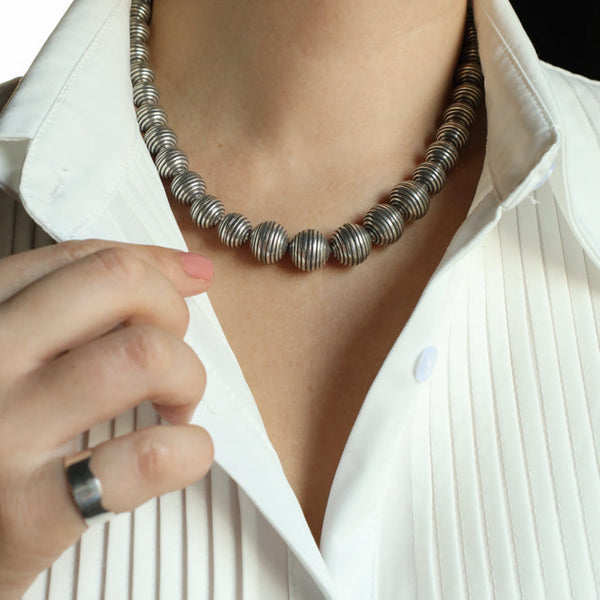 Oxidized Black Silver Necklace  - Modern Silver