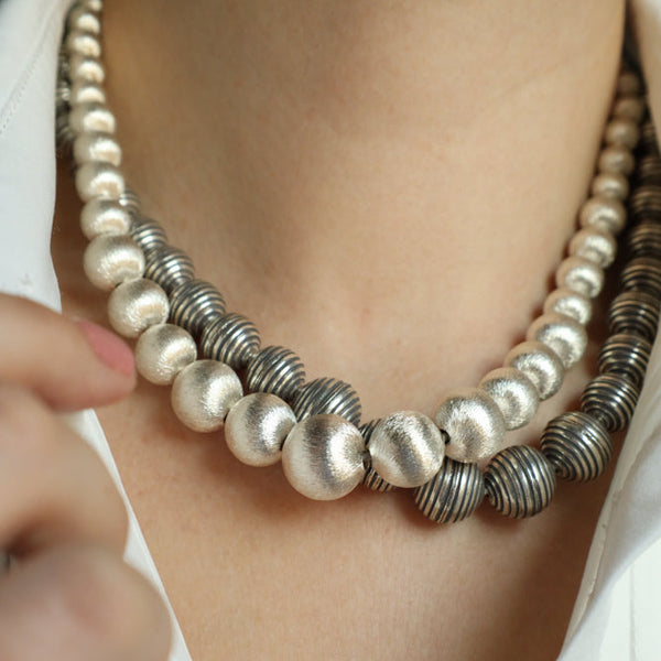 Oxidized Black Silver Necklace  - Modern Silver