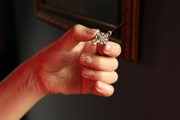 Antique Revival Diamond Flower Brooch