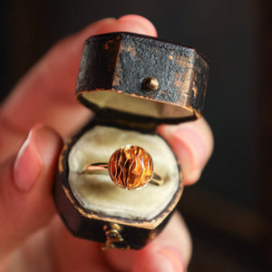 Small Dome Ring, Hammered 18k Gold