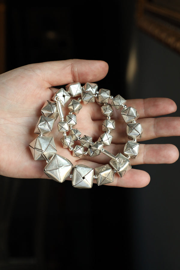Square Silver Envelope Necklace - Modern Silver