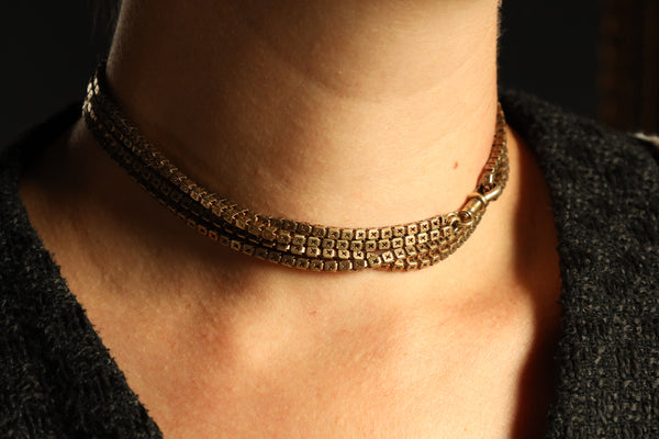 Antique Victorian Muff Chain with Dog Clasp, 55 Inches