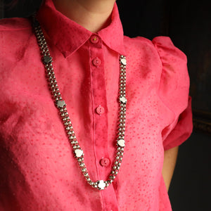 Victorian Silver Playing Cards Suits Necklace, HEAVY 135g