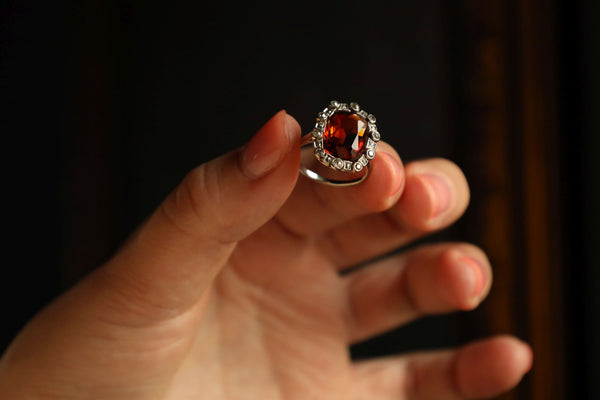 Vintage Citrine Ring with Madeira Citrine: 18k Gold