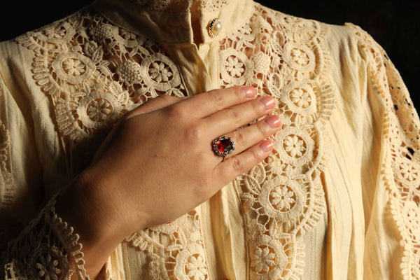 Vintage Citrine Ring with Madeira Citrine: 18k Gold