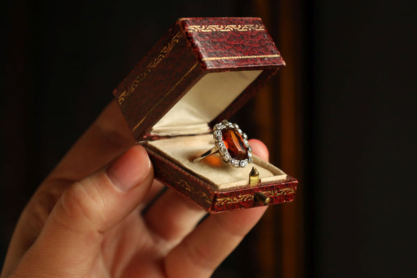 Vintage Citrine Ring with Madeira Citrine: 18k Gold