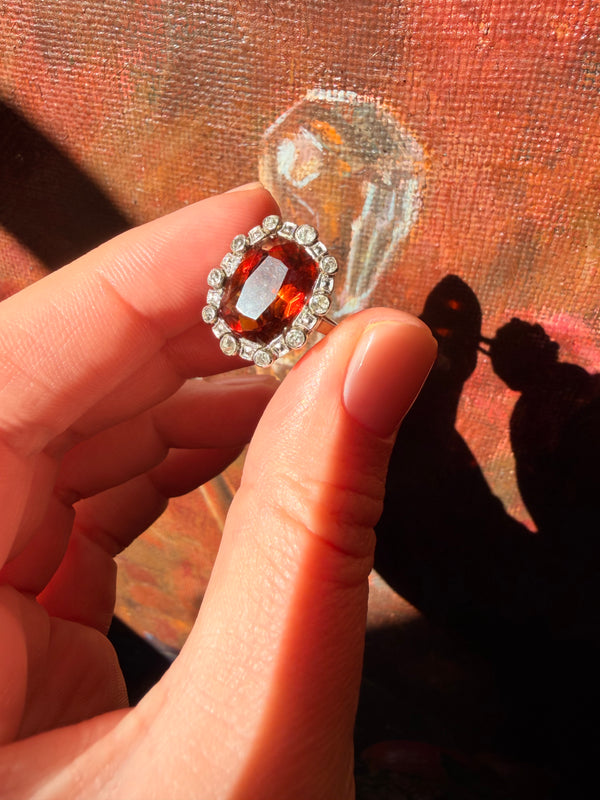 Vintage Citrine Ring with Madeira Citrine: 18k Gold