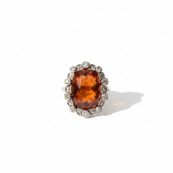 Vintage Citrine Ring with Madeira Citrine: 18k Gold