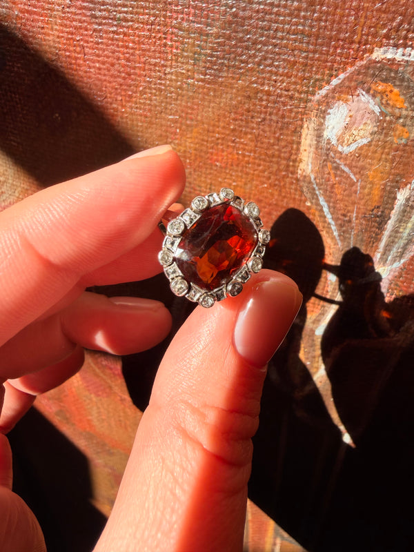 Vintage Citrine Ring with Madeira Citrine: 18k Gold