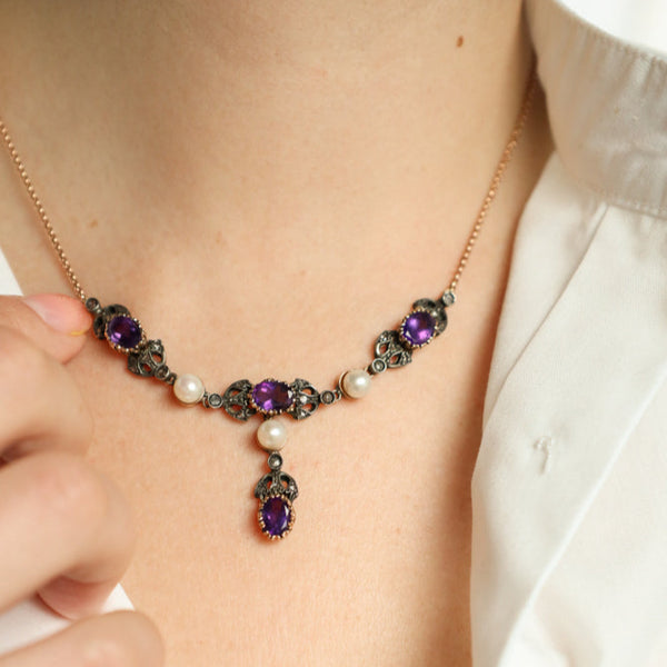 Vintage_Lavalier_Necklace_Rose_Cut_Diamonds