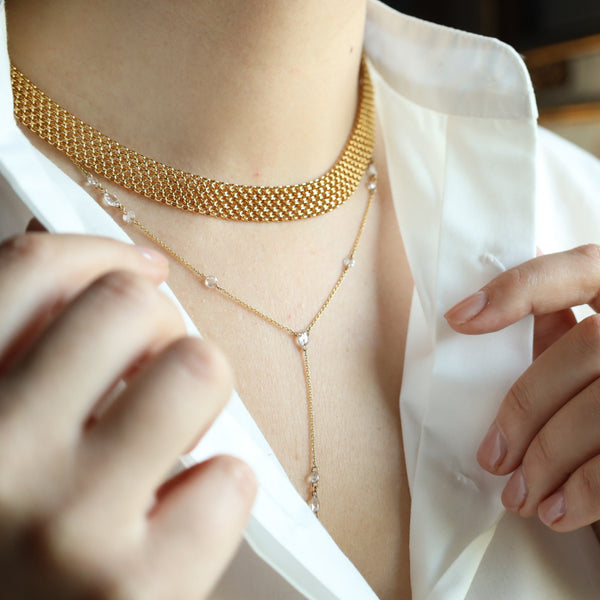 Vintage Necklace 14k, Fancy Link Chain, Statement Jewelry