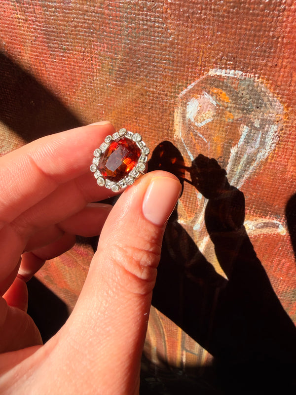 Vintage Citrine Ring with Madeira Citrine: 18k Gold