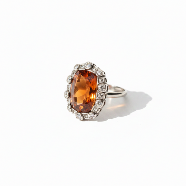 Vintage Citrine Ring with Madeira Citrine: 18k Gold