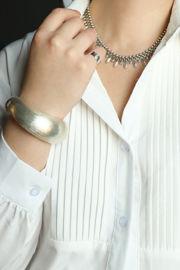 Vintage Silver Fringe Necklace, Danish 1960s Designer Jewelry - Modern Silver