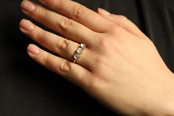 Vintage Three Stone Moonstone Ring