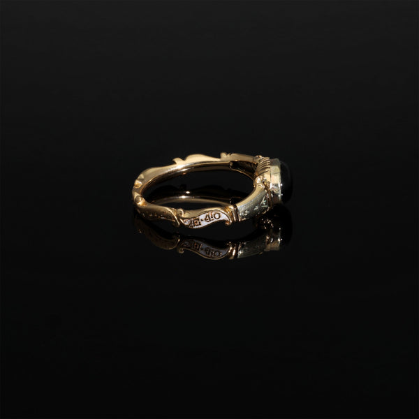 Antique Georgian 18th Century White Enamel Rococo Ring - Pretty Different Shop
